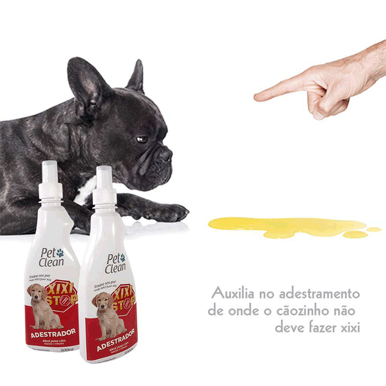 Kit Educador Sanitário Pet Clean para Cães Xixi Stop 500 mL + Xixi Aqui 30 mL