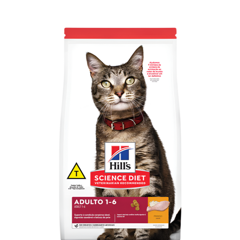 Ração Hill's Science Diet para Gatos Adultos 1 a 6 Anos Sabor Frango