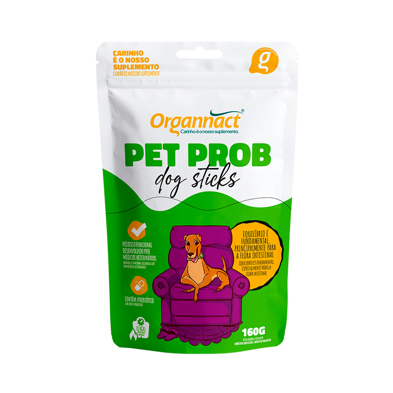 Suplemento Organnact Pet Prob Dog Sticks para Cães