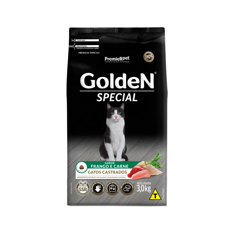 Ração Golden Special para Gatos Adultos Sabor Frango e Carne