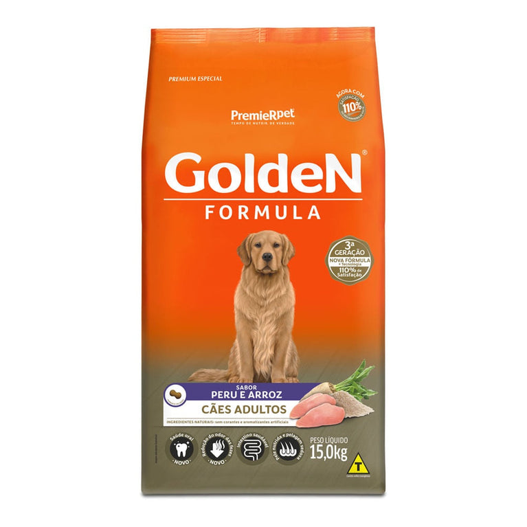 Ração Golden Fórmula para Cães Adultos Sabor Peru 15 Kg