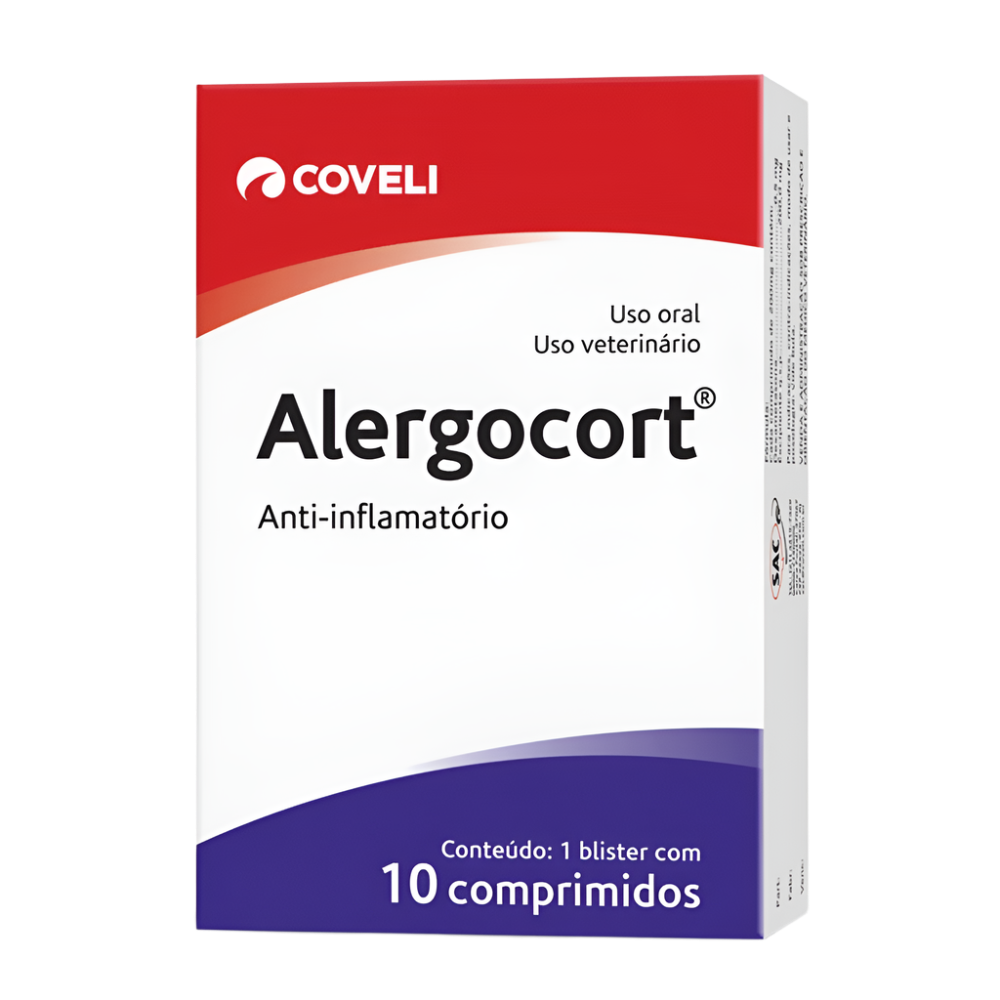 Anti-inflamatório Alergocort Coveli para Cães e Gatos 10 Comprimidos 200 mg