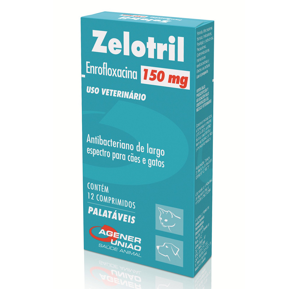 Zelotril Agener União para Cães e Gatos 150 mg 12 Comprimidos