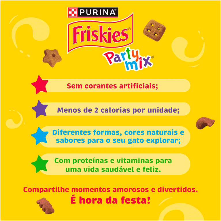 Petisco Purina Friskies Party Mix para Gatos Sabor Carne 40 g