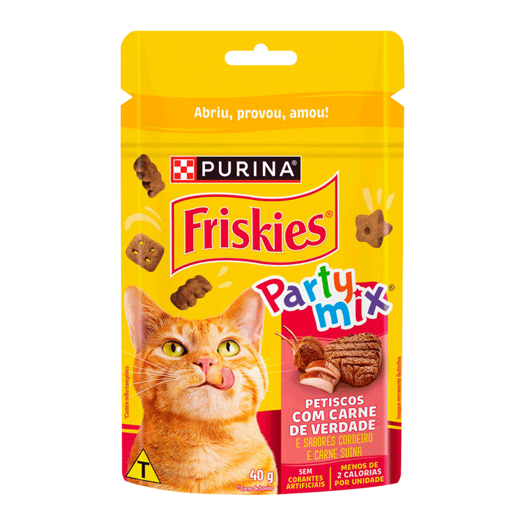 Petisco Purina Friskies Party Mix para Gatos Sabor Carne 40 g