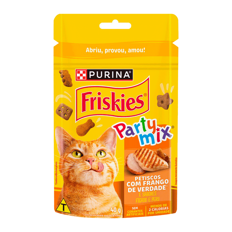 Petisco Purina Friskies Party Mix para Gatos Sabor Frango 40 g