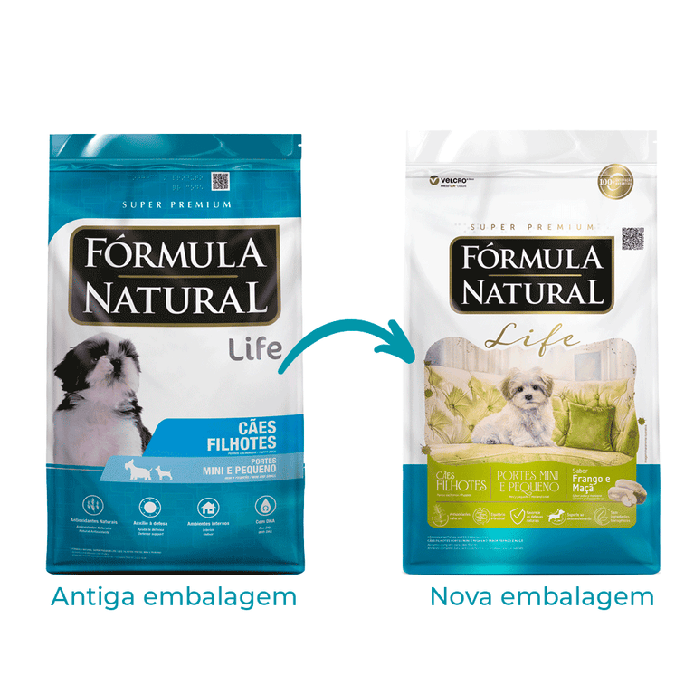 Ração Fórmula Natural Life para Cães Filhotes de Porte Mini e Pequeno Sabor Frango