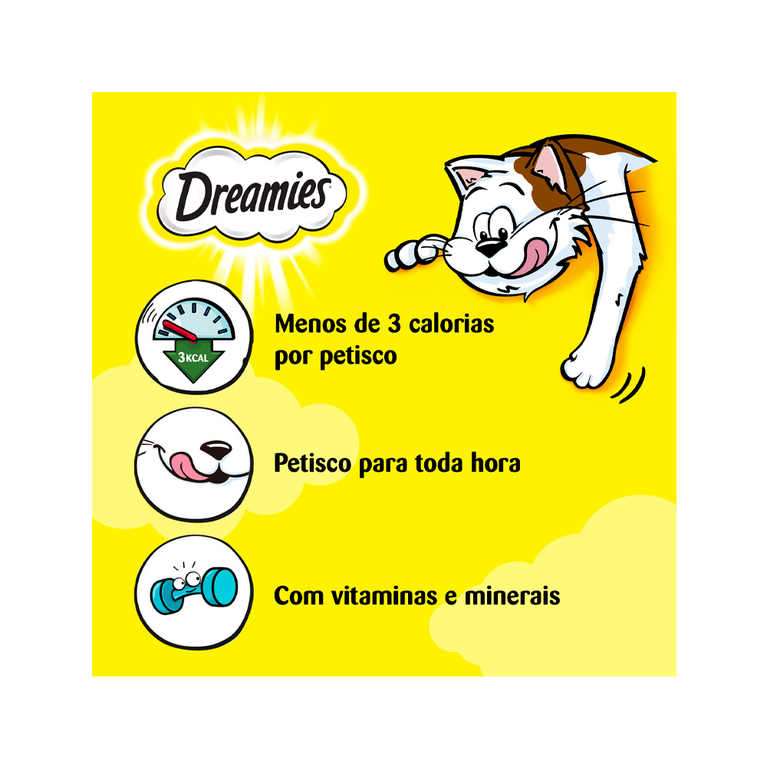 Petisco Dreamies para Gatos Adultos Sabor Carne Tentadora 40 g