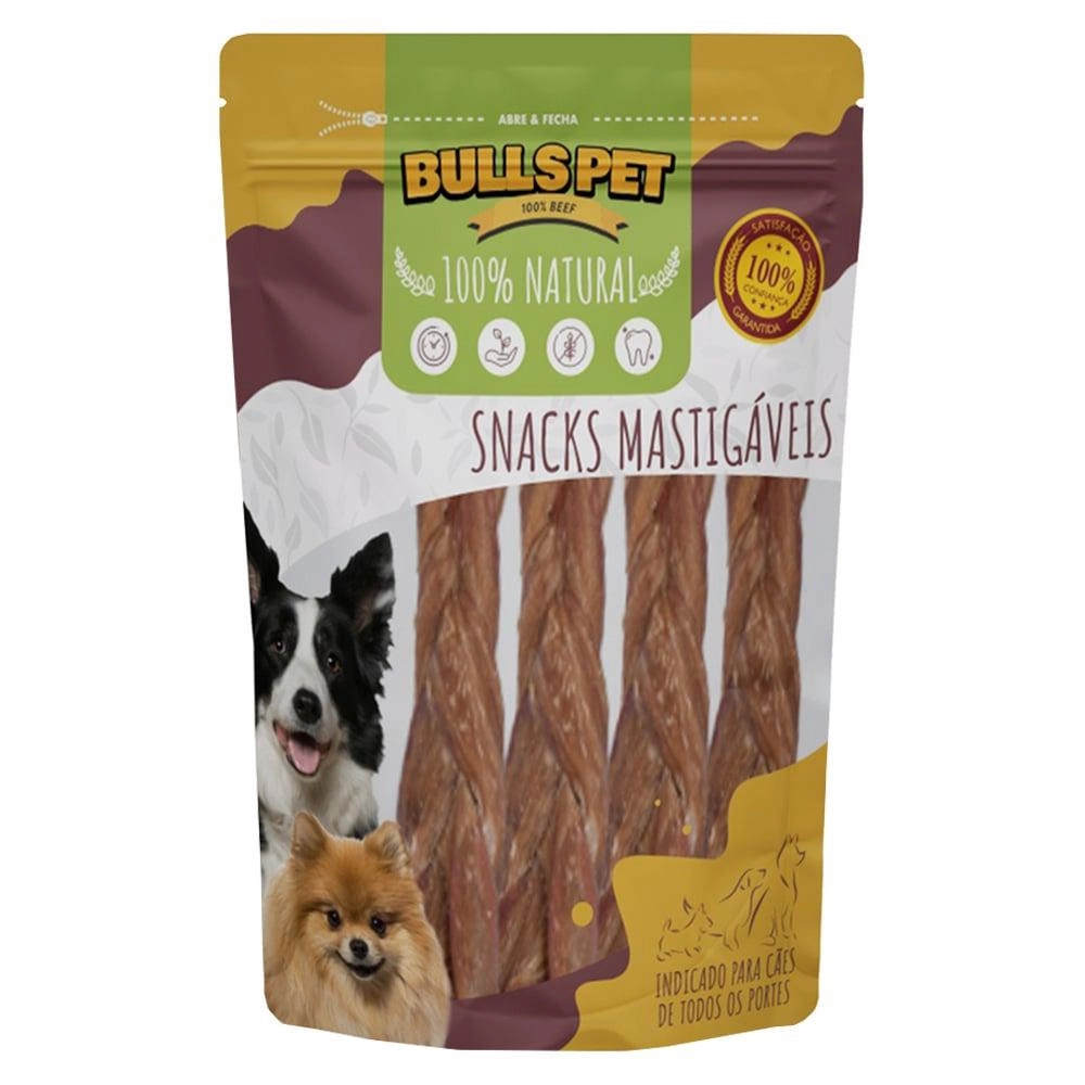 Petisco Puresnack Trança Bexiga Bovina para Cães 3 Unidades