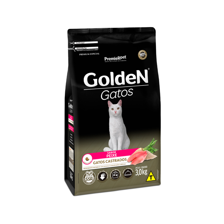 Ração Golden para Gatos Castrados Sabor Peixe