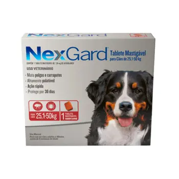 NexGard Antipulgas e Carrapatos para cães de 25,1 a 50 Kg 136 mg