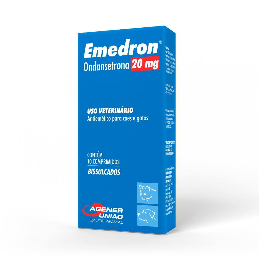 Antiemético Emedron Agener para Cães e Gatos 20 mg 10 Comprimidos