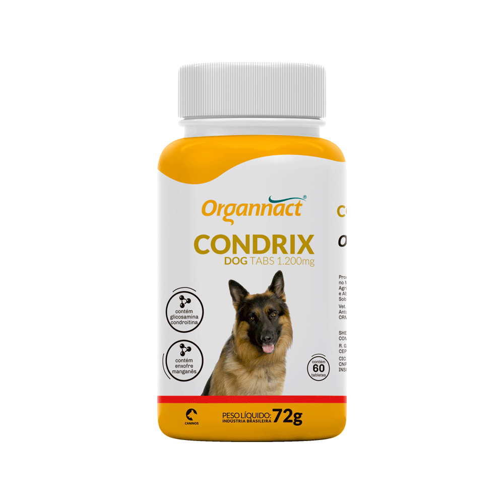 Suplemento Condrix Dog Tabs Organnact para Cães 60 Comprimidos