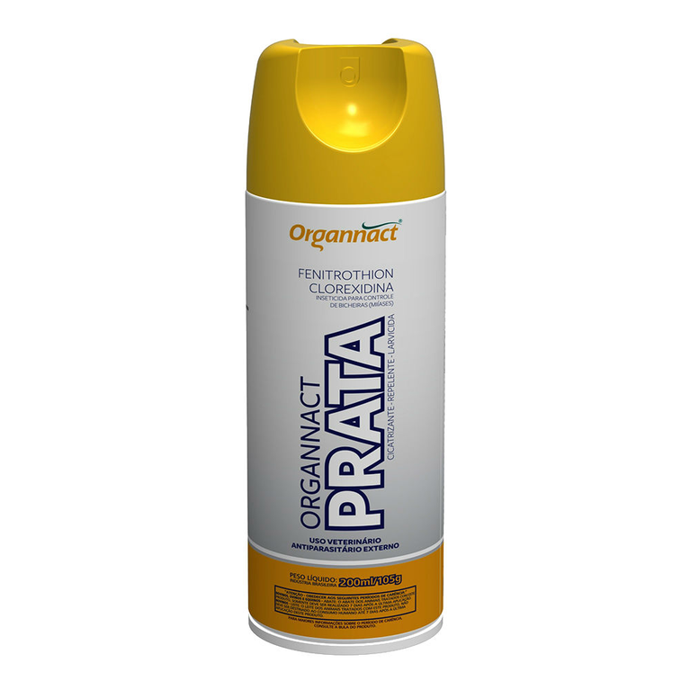 Spray Antiparasitário Externo Mata Bicheira Organnact Prata para Cães