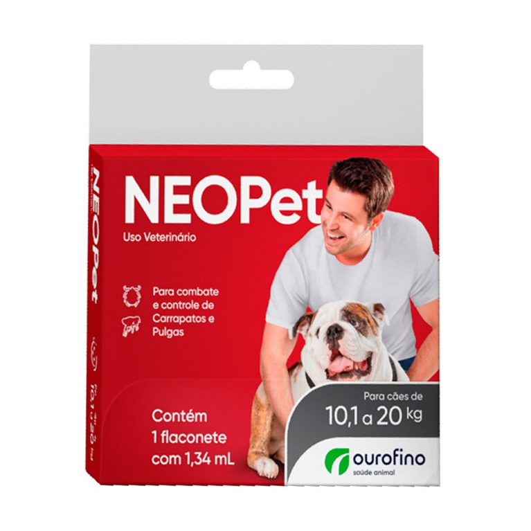 Antipulgas e Carrapatos Neopet Ourofino para Cães 10,1 Kg a 20 Kg 1,34 mL