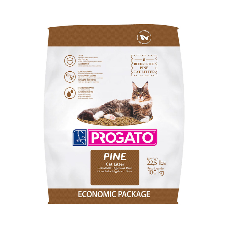 Granulado Higiênico Progato Pinus para Gatos 10 kg