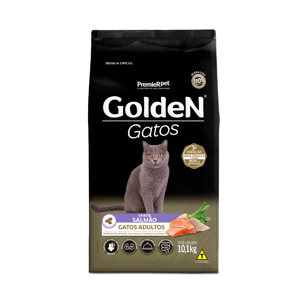 Ração Golden para Gatos Adultos Sabor Salmão - Loja Pet Mais