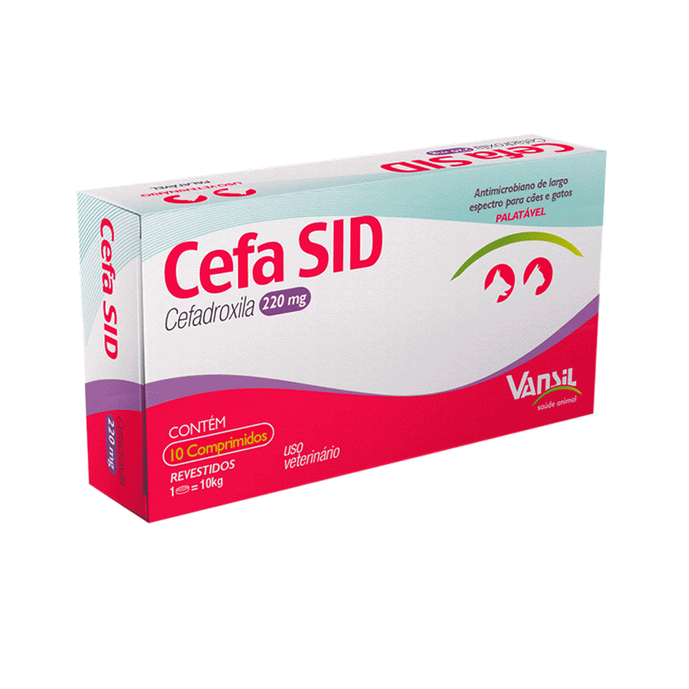 Antimicrobiano Cefa SID Vansil para Cães e Gatos 220 mg 10 Comprimidos