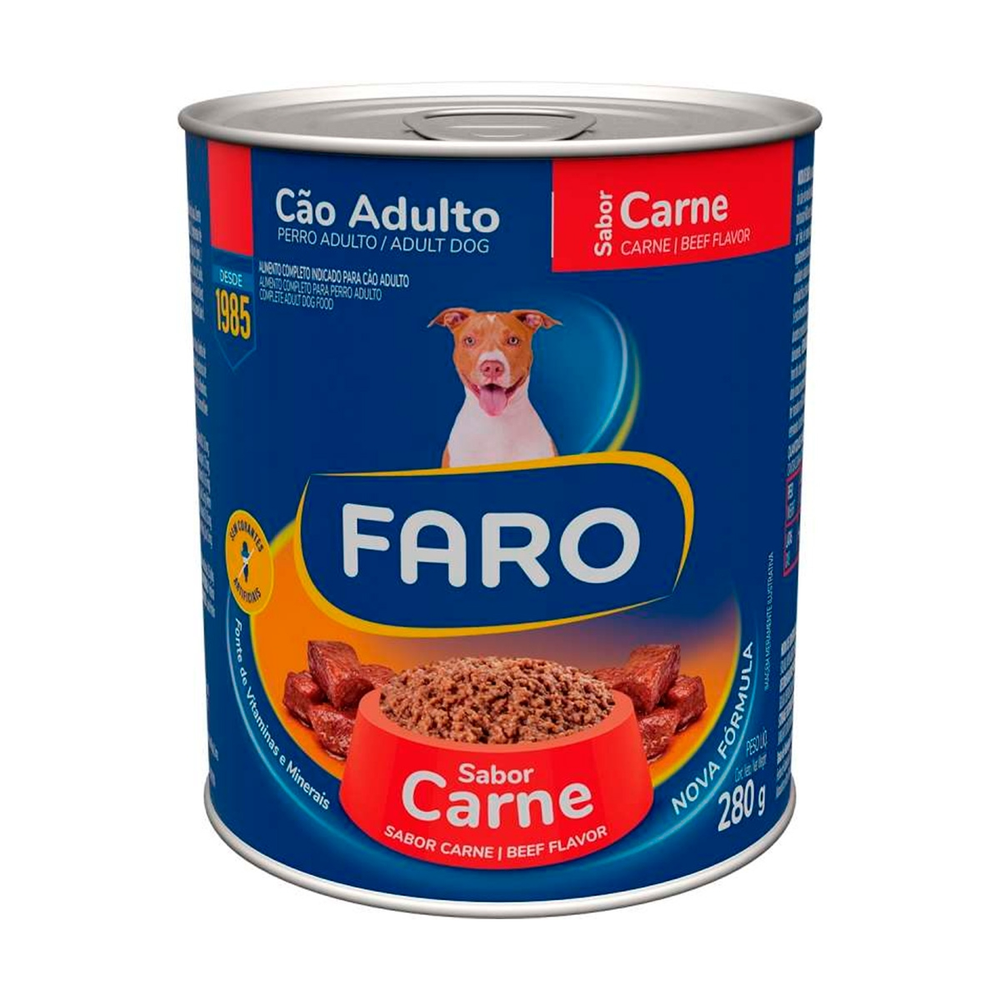 Ração Úmida Faro para Cães Adultos Sabor Carne Lata