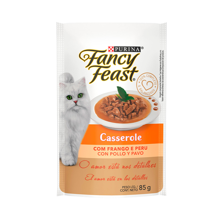 Ração Úmida Purina Fancy Feast Casserole para Gatos Sabor Frango e Peru 85 g