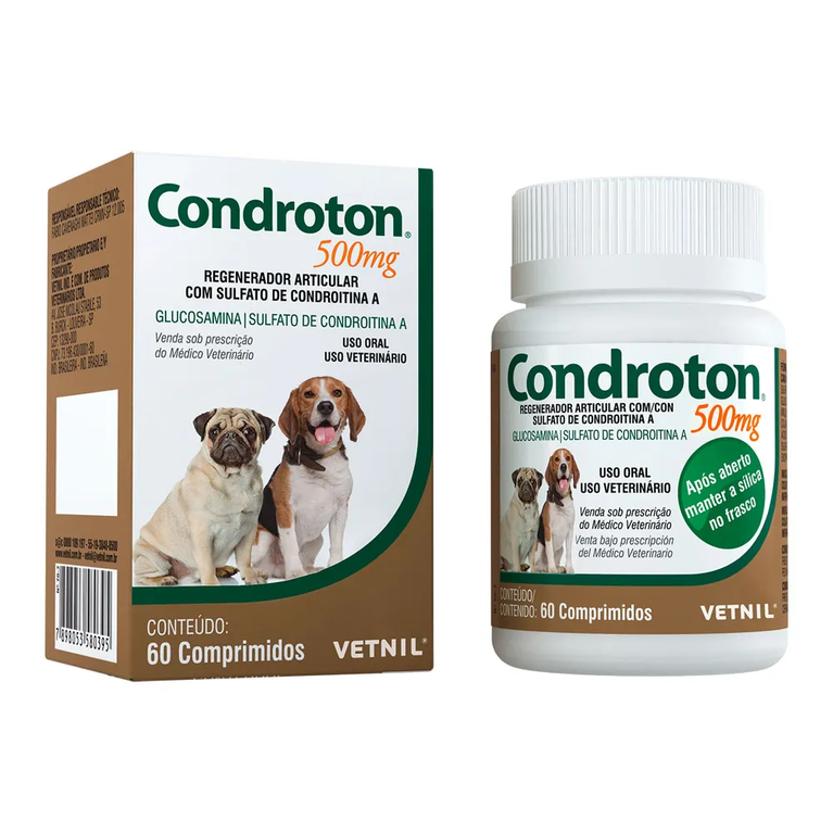 Regenerador Articular Vetnil Condroton para Cães 60 Comprimidos