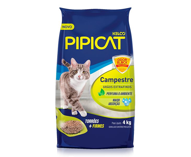 Areia Higiênica para Gatos Pipicat Campestre 4 Kg