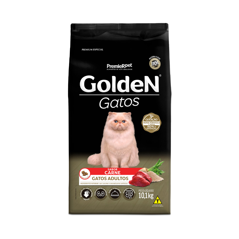 Ração Golden para Gatos Adultos Sabor Carne