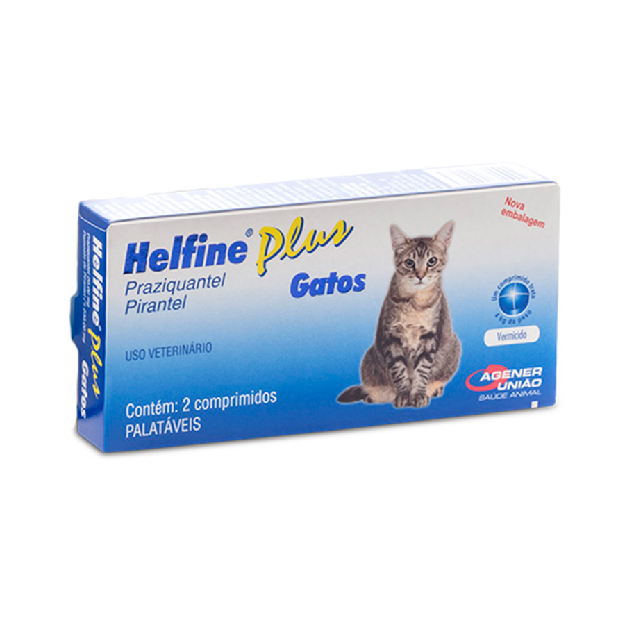 Vermífugo Helfine Plus para Gatos 2 Comprimidos