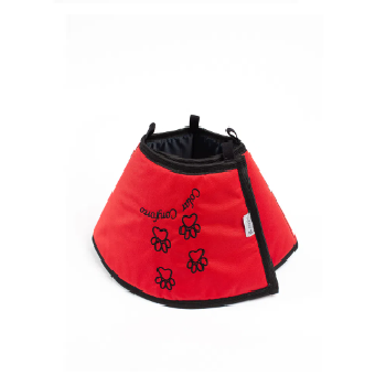 Colar Conforto Elizabetano Pet Med Color para Cães Vermelho