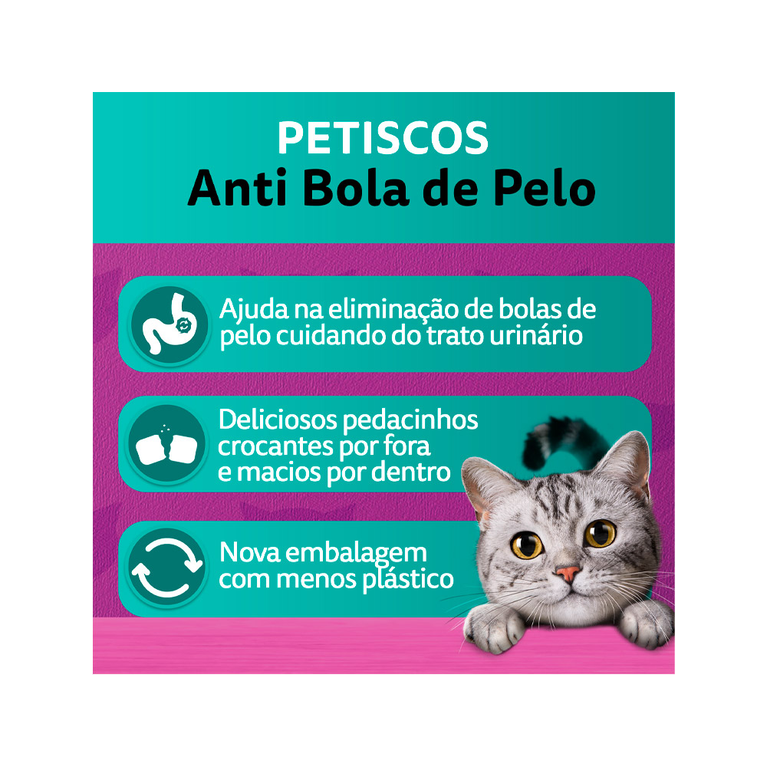 Petisco Whiskas Temptations Antibola de Pelo para Gatos Adultos 40 g