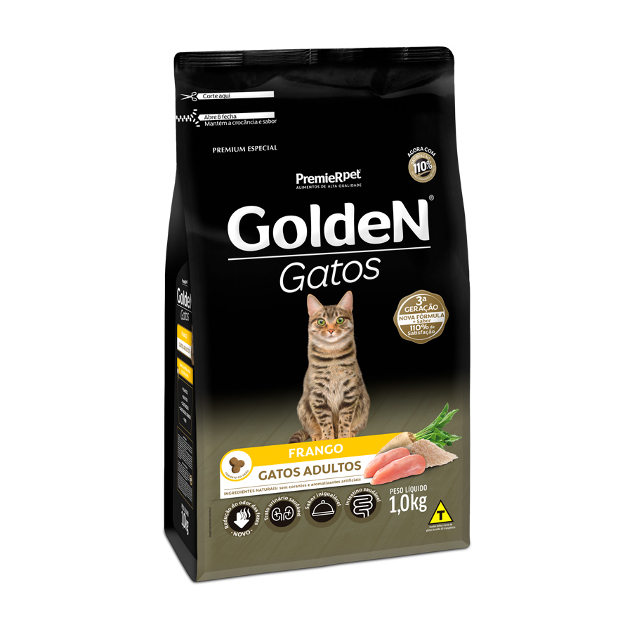 Ração Golden para Gatos Adultos Sabor Frango