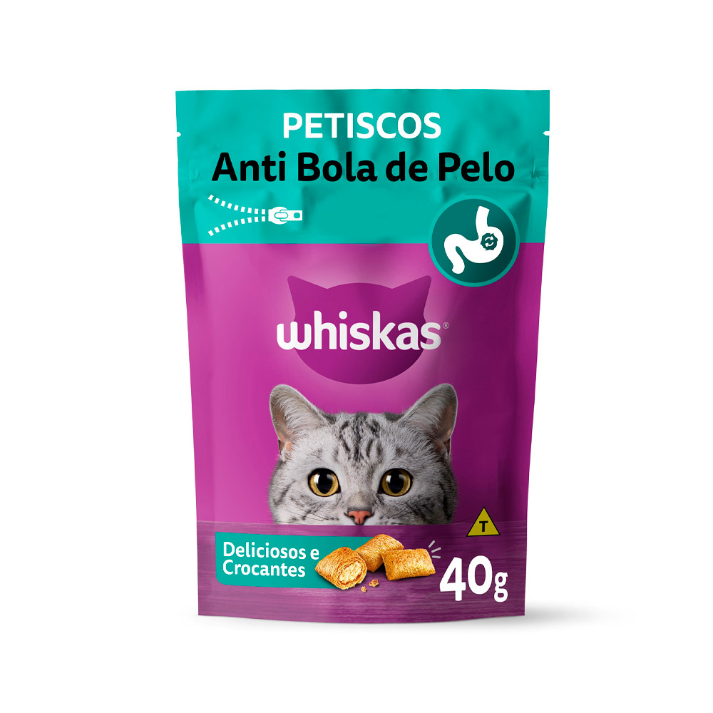 Petisco Whiskas Temptations Antibola de Pelo para Gatos Adultos 40 g