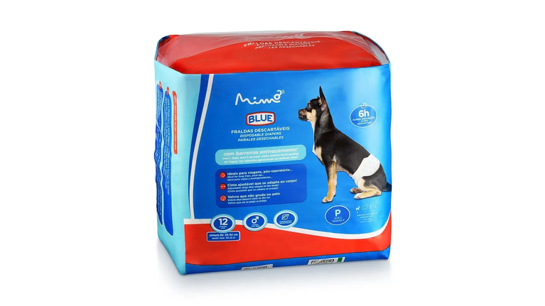 Fralda Descartável Higiênica Expet Blue para Cães Machos 12 Unidades