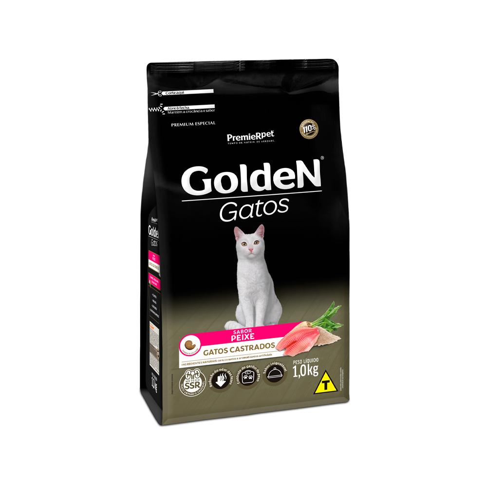 Ração Golden para Gatos Castrados Sabor Peixe