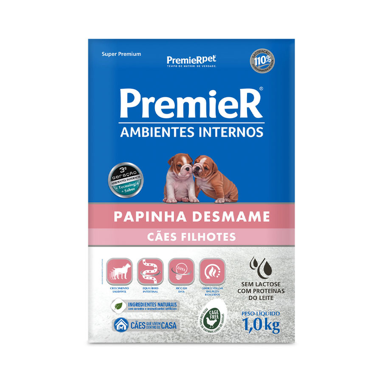 Papinha Desmame PremieR Ambientes Internos para Cães Filhotes 1 Kg