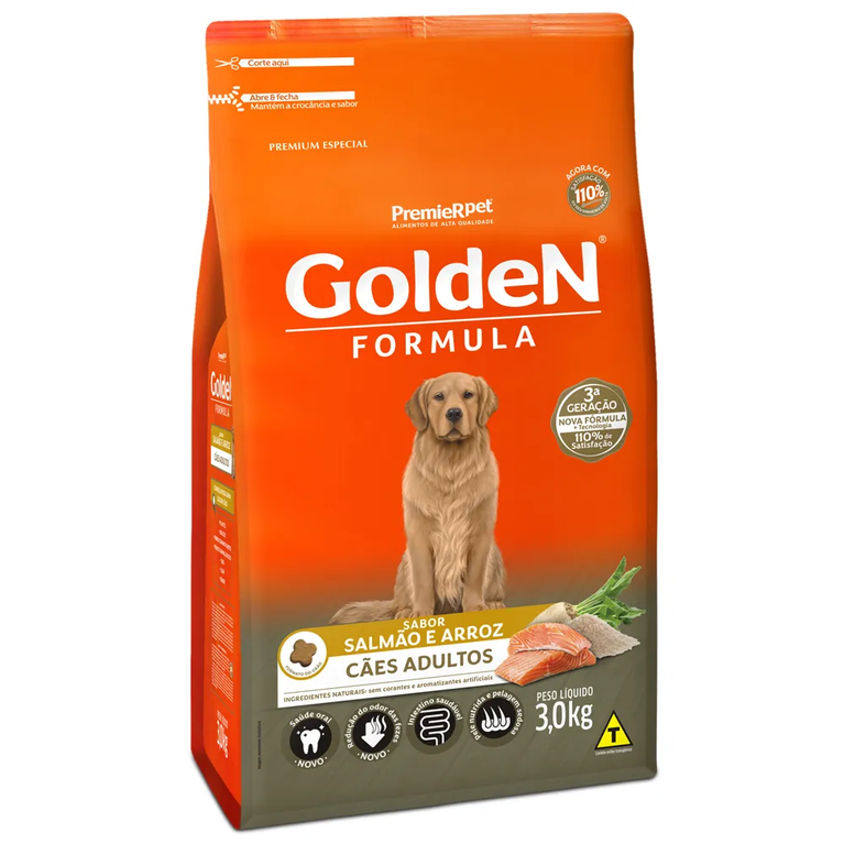 Ração Golden Fórmula para Cães Adultos Sabor Salmão