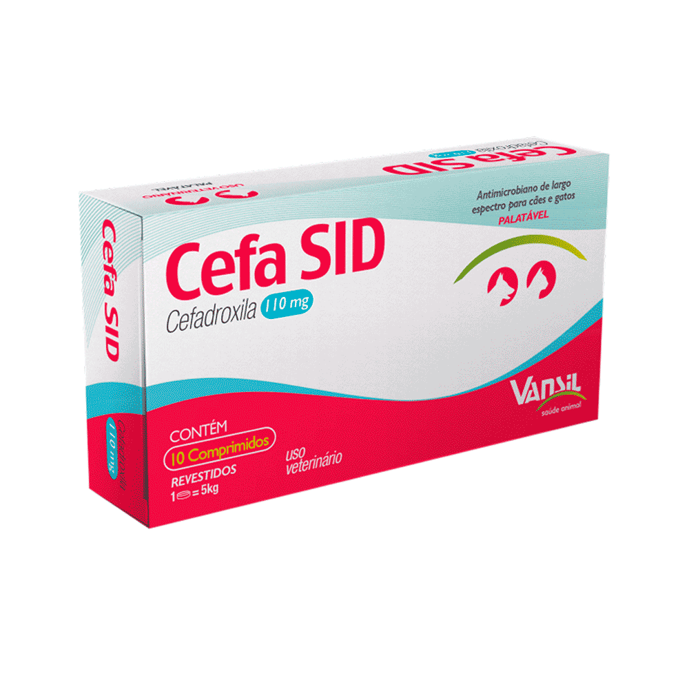 Antimicrobiano Cefa SID Vansil para Cães e Gatos 110 mg 10 Comprimidos