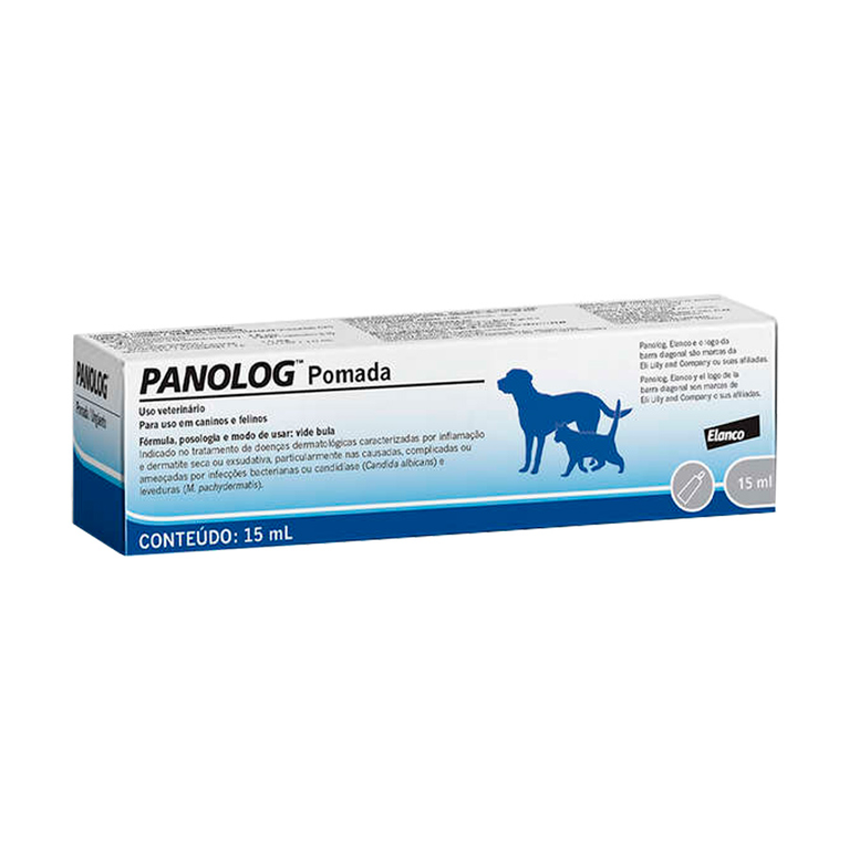 Pomada Anti-Inflamatória Panolog Elanco para Cães e Gatos 15 mL