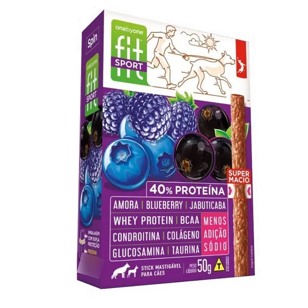Petisco Spin Pet Fit para Cães Sabor Amora Blueberry e Jabuticaba 50g