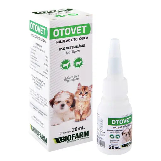 Solução Ocular Biofarm Otovet Limp para Cães e Gatos 20mL