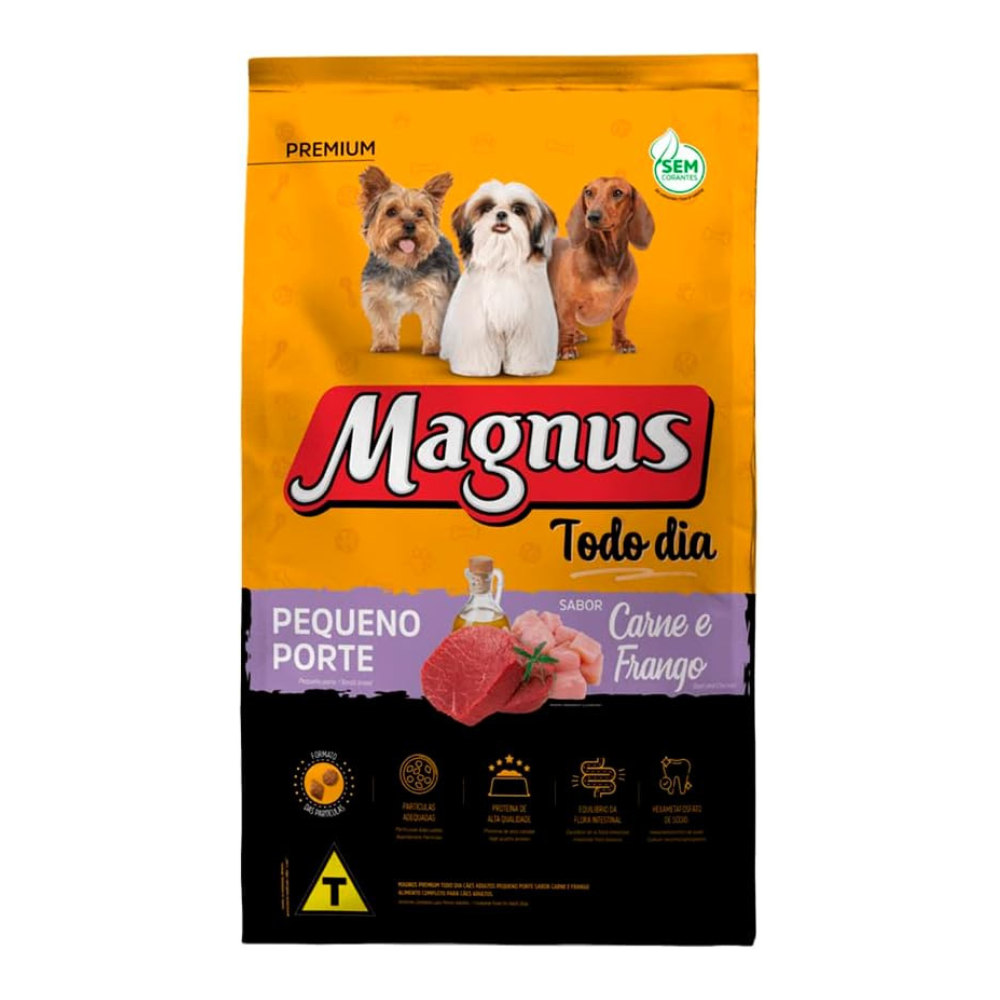 Ração Magnus Todo Dia para Cães Adultos de Pequeno Porte Sabor Carne e Frango 15 Kg