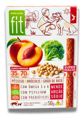 Petisco Stick Fit Spin Pet para Cães Sabor Pêssego, Brócolis e Graviola 50 G