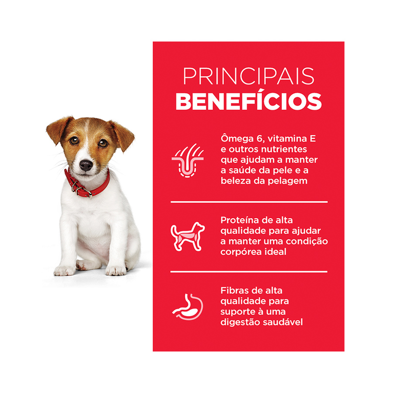 Ração Hill's Science Diet Pedaços Pequenos para Cães Filhotes -1 de Mini e Pequeno Porte Sabor Frango