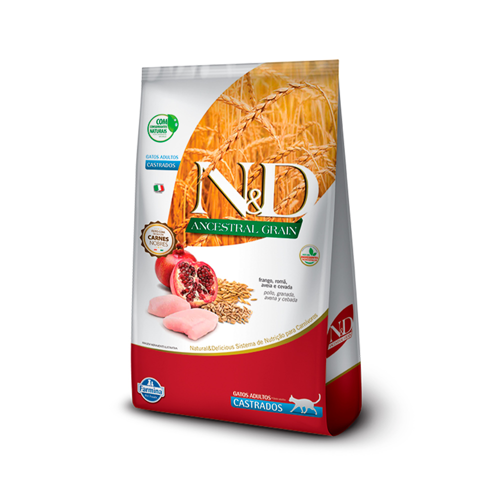 Ração para Gatos Farmina N&D Ancestral Grain Adultos Castrados Sabor Frango