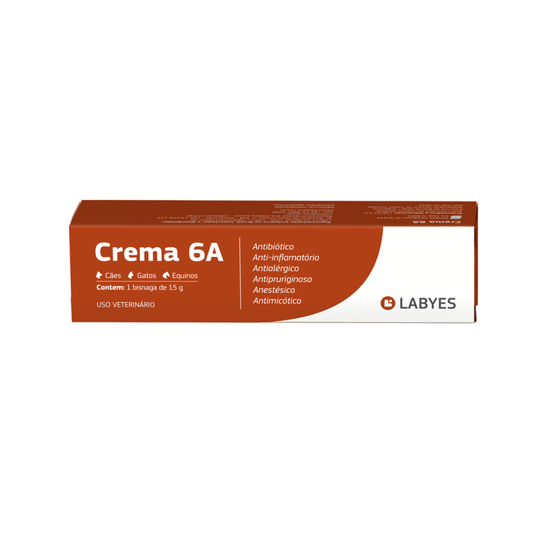 Pomada Dermatológica Labyes Crema 6A para Câes e Gatos 15 g