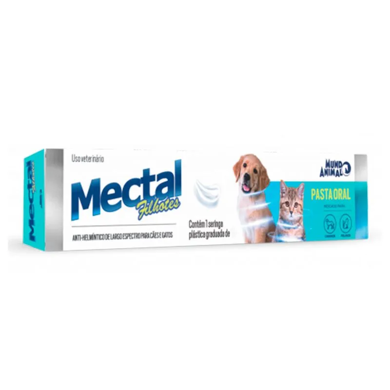 Vermífugo Mectal Filhotes Seringa Mundo Animal para Cães e Gatos 14 g