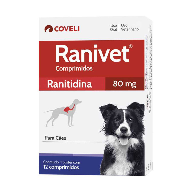 Antiácido Ranivet Coveli para Cães 80 mg