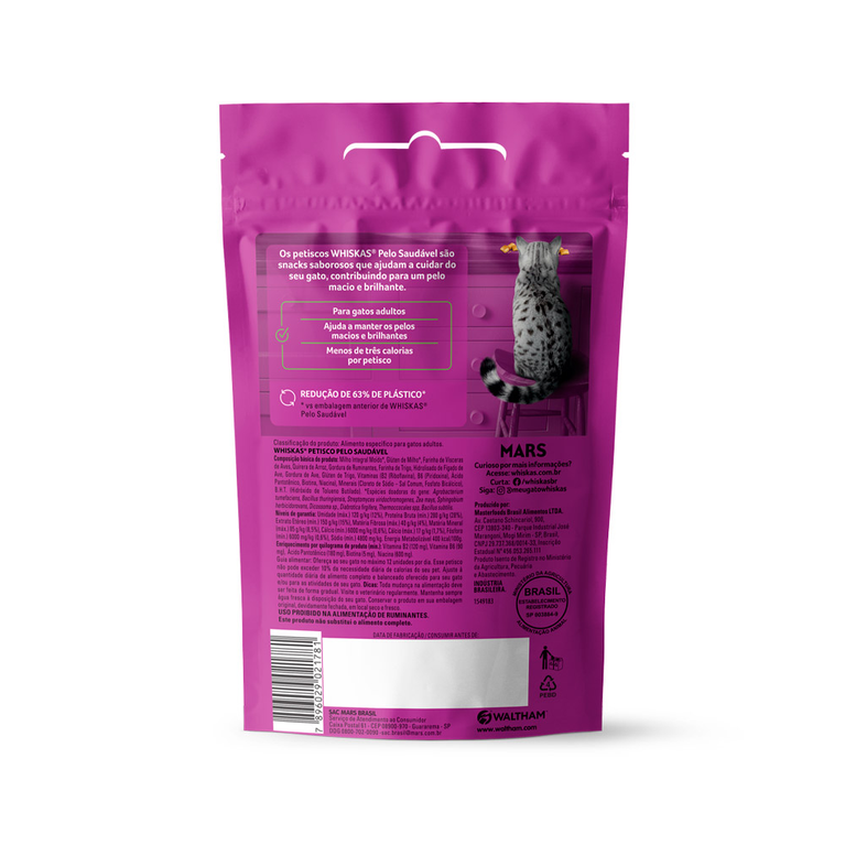 Petisco Whiskas Temptations Antibola de Pelo para Gatos Adultos 40 g