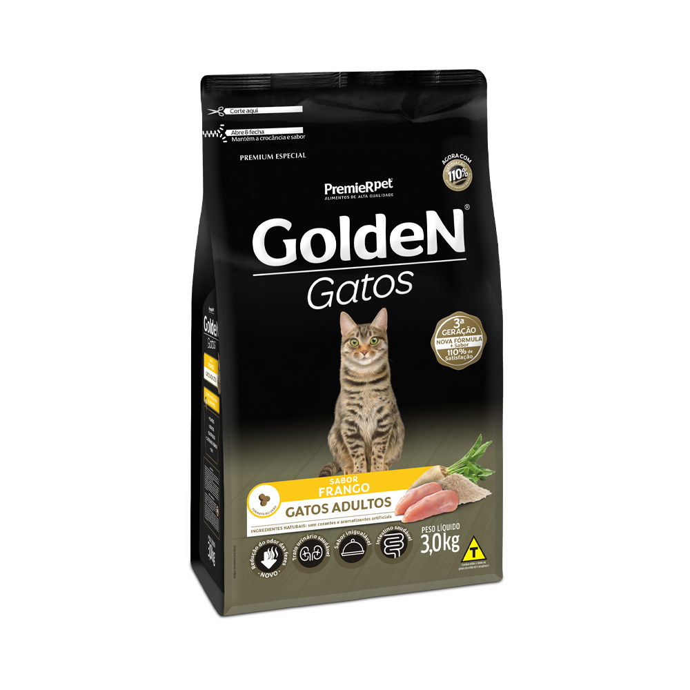 Ração Golden para Gatos Adultos Sabor Frango