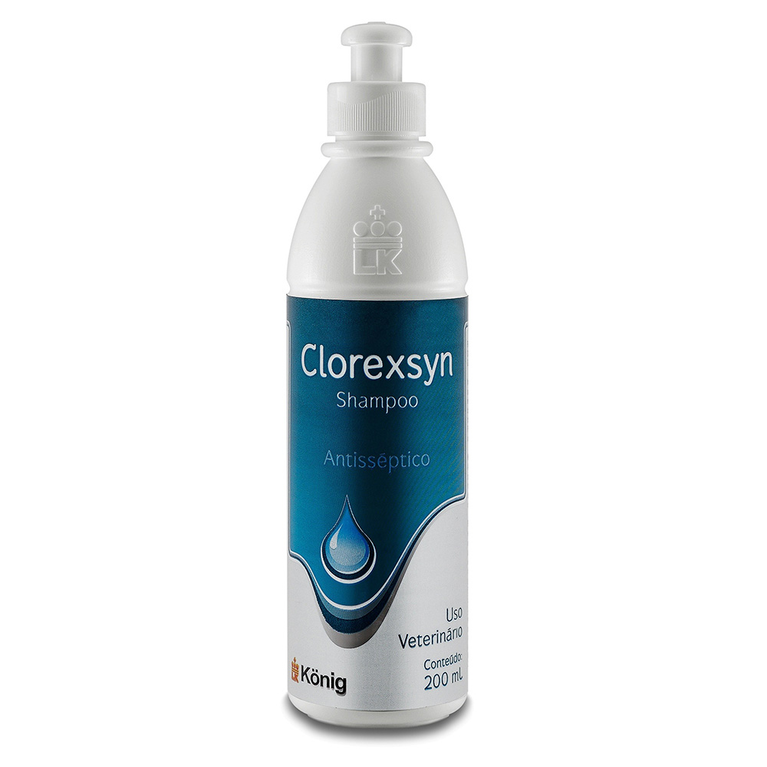 Shampoo Antisséptico König Clorexsyn para Cães e Gatos 200 mL